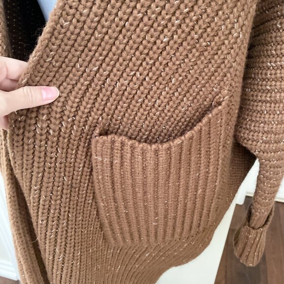 New Cozy Chic Brown Knit Sweater Dress Cardigan - Size S-M - Picture 2 of 8